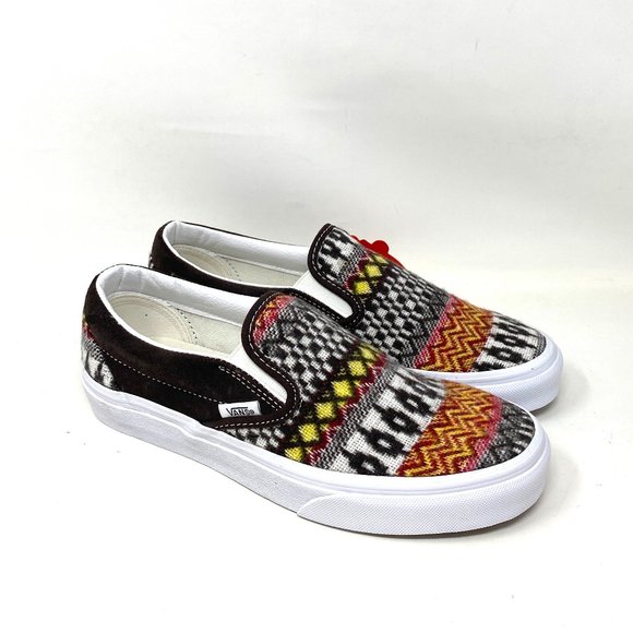 Vans Other - VANS CLASSIC SLIP ON Shoes Mens fair isle Brown Canvas Casual Size VN0A5JMHBF0